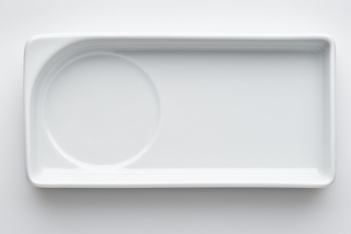 Kleine (Größe 2) rechteckige Schale mit hohem Rand (21 mm) und Port