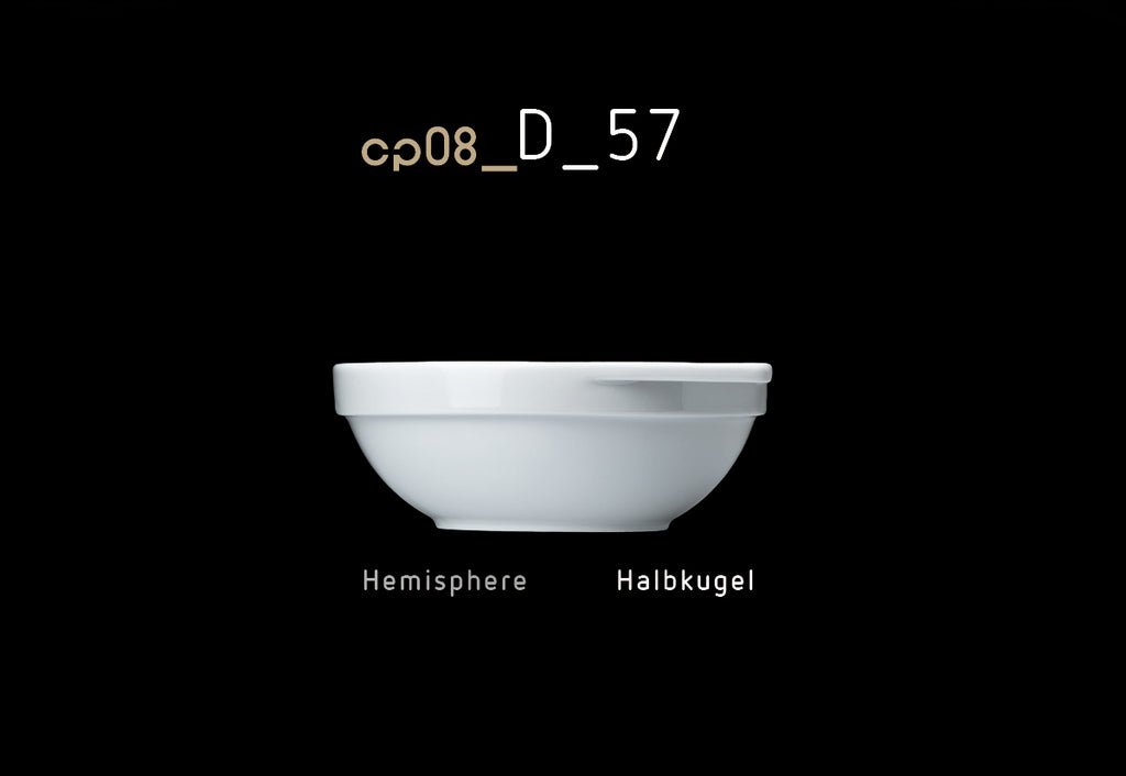 Halbkugelförmige Suppenschale mit 57 mm Höhe