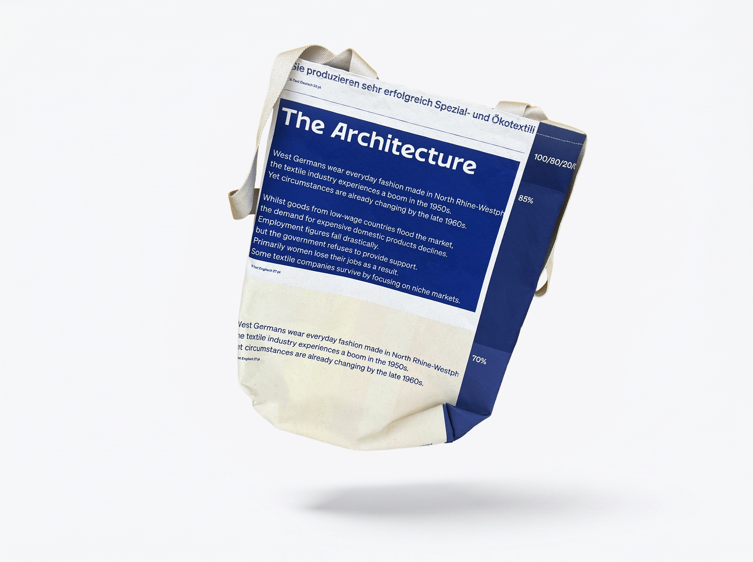 Die Totebag schwebt in der Luft